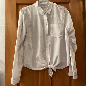 Madewell White Toe Front Button Down